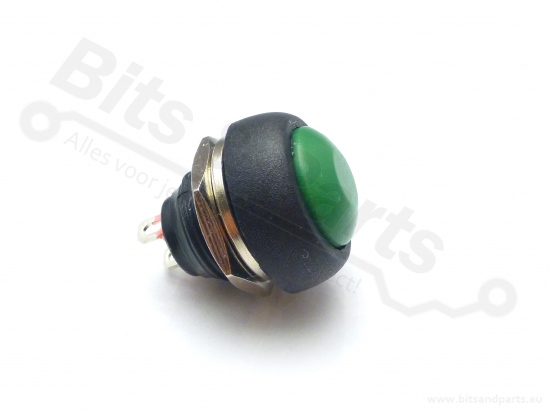 Drukcontact rond bol 12mm groen 250V/1A